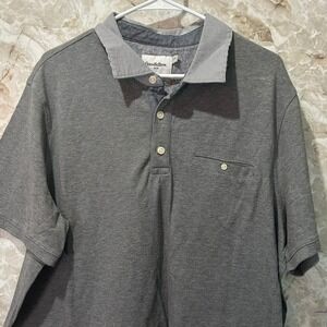 Goodfellow &‎ Co XXL Gray Short Sleeve Polo Shirt Striped Collar